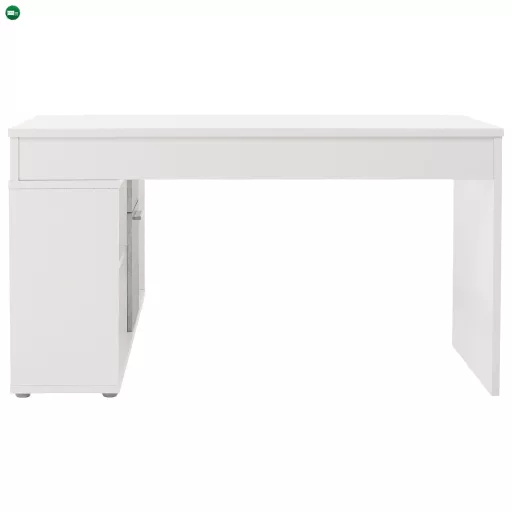 Sarok íróasztal, fehér/beton, NOE NEW