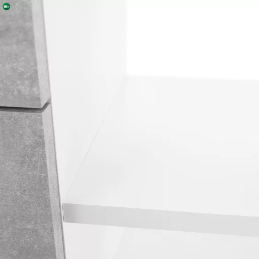Sarok íróasztal, fehér/beton, NOE NEW