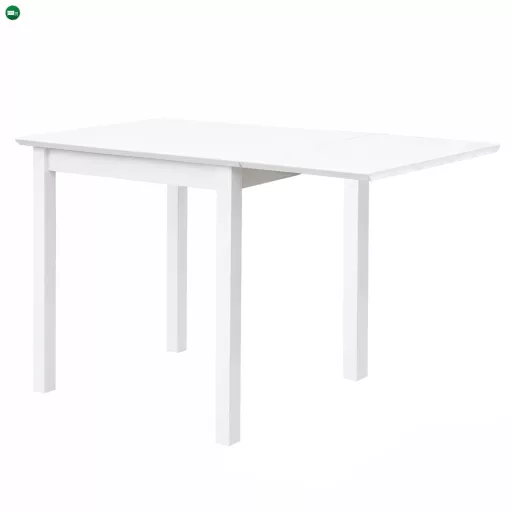 Étkezőgarnitúra bővíthető asztallal, fehér/szürke, BJORK 1+4
