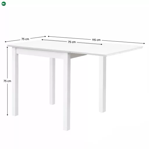 Étkezőgarnitúra bővíthető asztallal, fehér/szürke, BJORK 1+4