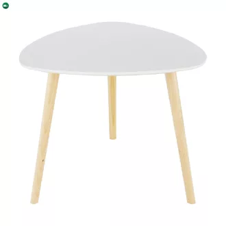Konzolasztal, fehér/természetes fa TAVAS