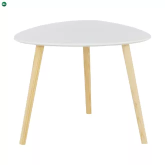 Konzolasztal, fehér/természetes fa TAVAS