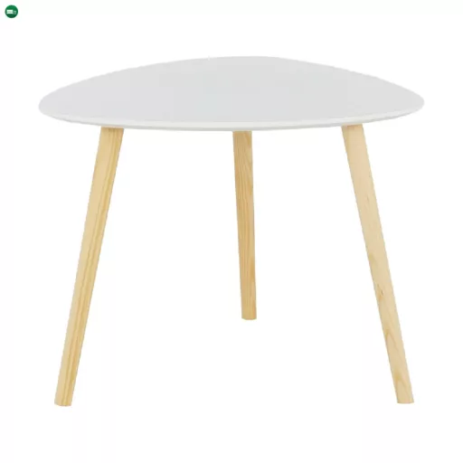 Konzolasztal, fehér/természetes fa TAVAS