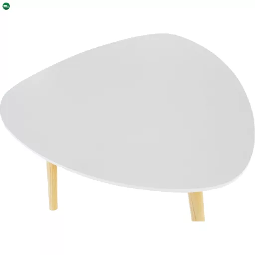 Konzolasztal, fehér/természetes fa TAVAS