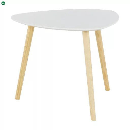 Konzolasztal, fehér/természetes fa TAVAS