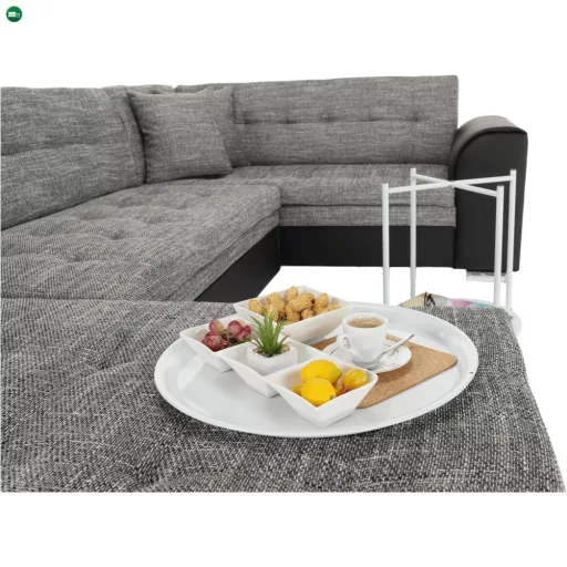 Konzolasztal Kör alakú kerekeken, fehér, DERIN