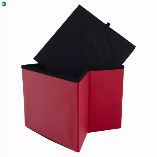 Összehajtható puff, textilbőr piros, TELA NEW