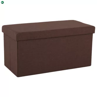 Összehajtható puff, barna szövet, ORELIA
