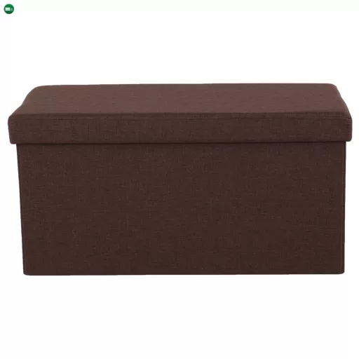 Összehajtható puff, barna szövet, ORELIA