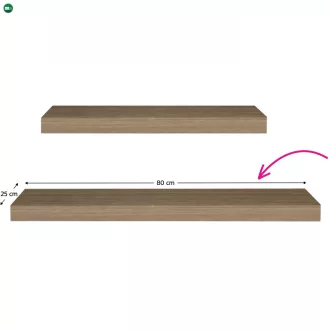 Polc, tölgy trufla, 80x25, GANA FY 11044-4 80