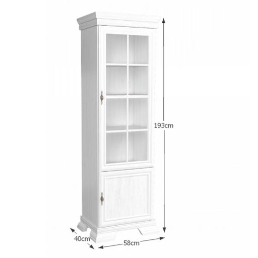 Vitrines szekrény KRW1, fenyő andersen, KORA