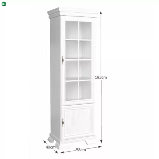 Vitrines szekrény KRW1, fenyő andersen, KORA