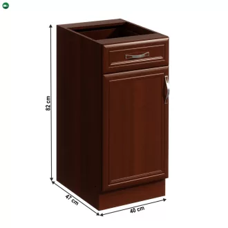 Alsószekrény D40S1, balos, dió Milano, SICILIA