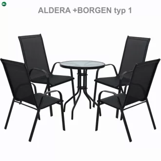 Rakásolható szék, sötétszürke/fekete, ALDERA