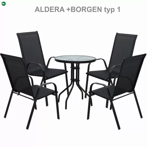 Rakásolható szék, sötétszürke/fekete, ALDERA