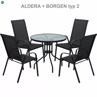 Rakásolható szék, sötétszürke/fekete, ALDERA