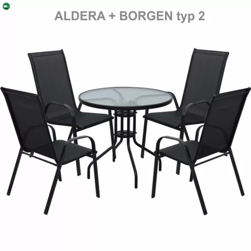 Rakásolható szék, sötétszürke/fekete, ALDERA