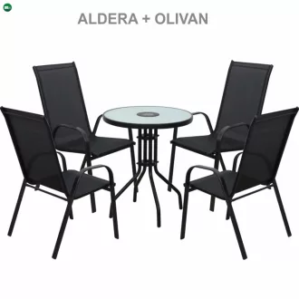 Rakásolható szék, sötétszürke/fekete, ALDERA