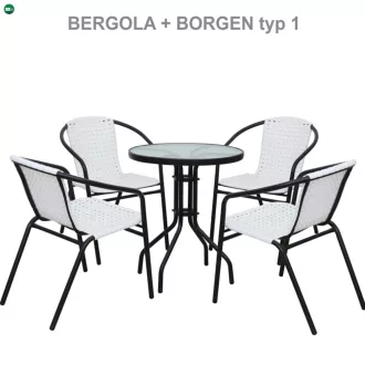 Étkezőasztal, fekete acél/edzett üveg, BORGEN TYP 2