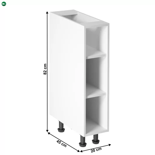 alsószekrény két polccal D20P, fehér, PROVANCE
