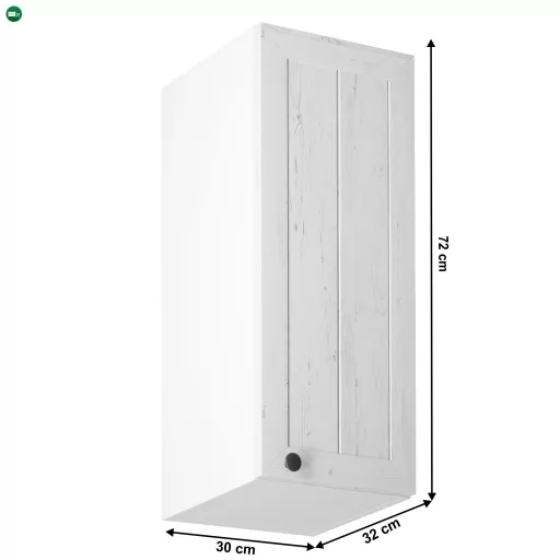 Felsőszekrény G30, jobbos, fehér/sosna andersen, PROVANCE