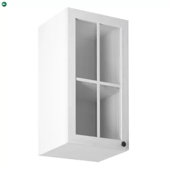   Felsőszekrény üveggel G40S, balos, fehér/sosna andersen, PROVANCE