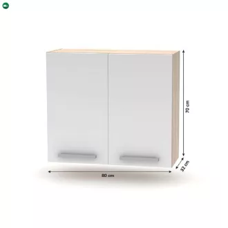 Konyhabútor 2,4 m, tölgy sonoma/fehér, NOVA PLUS