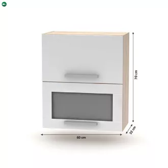 Konyhabútor 2,4 m, tölgy sonoma/fehér, NOVA PLUS