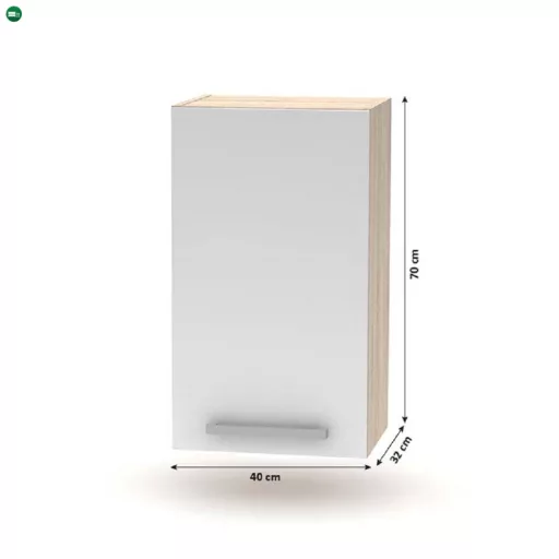Konyhabútor 2,4 m, tölgy sonoma/fehér, NOVA PLUS
