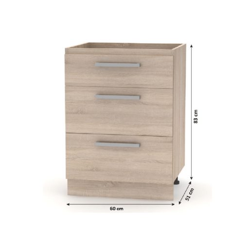Konyhabútor 2,4 m, tölgy sonoma, NOVA PLUS