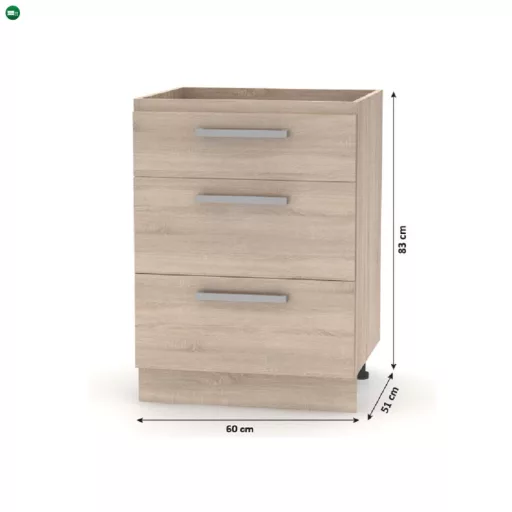 Konyhabútor 2,4 m, tölgy sonoma, NOVA PLUS