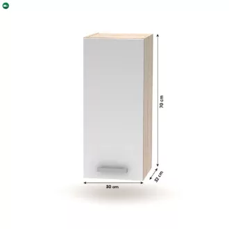 Felsőszekrény, fehér/tölgy sonoma, NOVA PLUS NOPL-002-OH