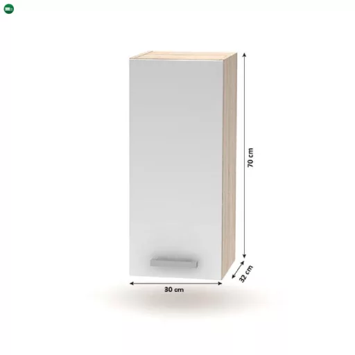 Felsőszekrény, fehér/tölgy sonoma, NOVA PLUS NOPL-002-OH
