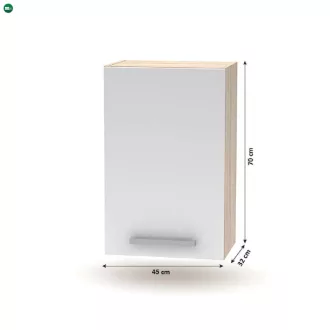   Felsőszekrény 45 1DV, tölgy sonoma/fehér, NOVA PLUS NOPL-024-OH