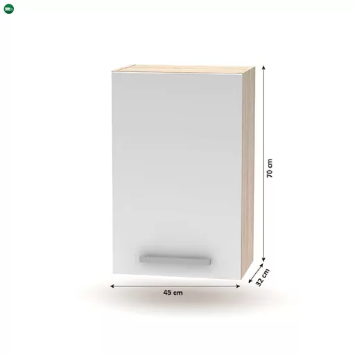 Felsőszekrény 45 1DV, tölgy sonoma/fehér, NOVA PLUS NOPL-024-OH