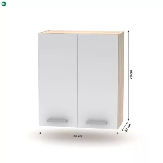   Felsőszekrény 2DV, tölgy sonoma/fehér, NOVA PLUS NOPL-007-OH