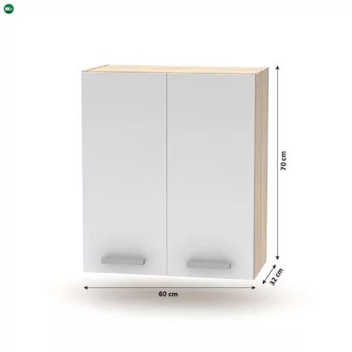 Felsőszekrény 2DV, tölgy sonoma/fehér, NOVA PLUS NOPL-007-OH