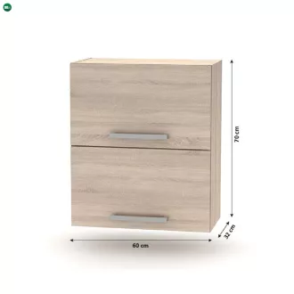   Billenő felsőszekrény 2DV, tölgy sonoma, NOVA PLUS NOPL-008-VH