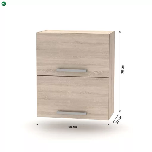 Billenő felsőszekrény 2DV, tölgy sonoma, NOVA PLUS NOPL-008-VH