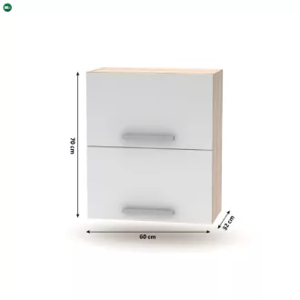   Billenő felsőszekrény 2DV, tölgy sonoma/fehér, NOVA PLUS NOPL-008-VH