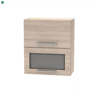   Billenő felsőszekrény üveggel 2DV, tölgy sonoma, NOVA PLUS NOPL-009-OH