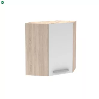  Felső sarokszekrény 1DV, tölgy sonoma/fehér, univerzális, NOVA PLUS NOPL-013-OH