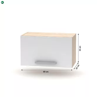   Felső páraelszívó szekrény 1DV, tölgy sonoma/fehér, NOVA PLUS NOPL-011-OH