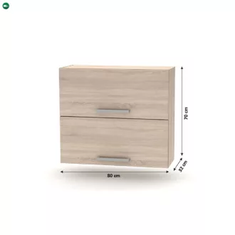   Billenő felsőszekrény 2DV, tölgy sonoma, NOVA PLUS NOPL-015-OH
