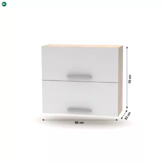   Billenő felsőszekrény 2DV, tölgy sonoma/fehér, NOVA PLUS NOPL-015-OH