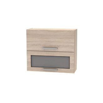   Billenő felsőszekrény üveggel 2DV, tölgy sonoma, NOVA PLUS NOPL-016-OH