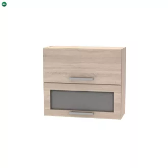   Billenő felsőszekrény üveggel 2DV, tölgy sonoma, NOVA PLUS NOPL-016-OH
