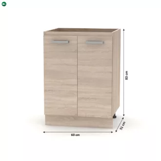 Alsószekrény 60 2DV, tölgy sonoma, NOVA PLUS NOPL-057-0S