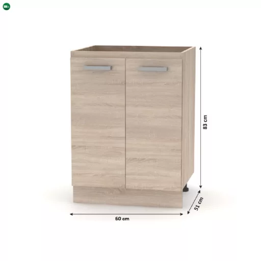 Alsószekrény 60 2DV, tölgy sonoma, NOVA PLUS NOPL-057-0S