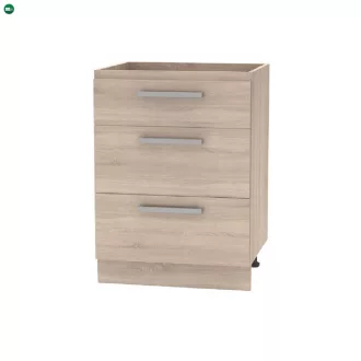   Fiókos alsószekrény 60, tölgy sonoma, NOVA PLUS NOPL-058-0S